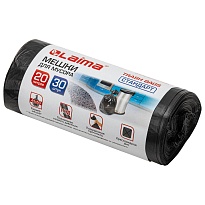 Мешки для мусора 20 л, черные, в рулоне 30 шт., ПНД, 8 мкм, 500х450 мм, LAIMA, 601376 в Балашихе