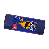 Мешки для мусора 160 л, синие, рулон 10 шт., ПВД, 35 мкм, 1100х900 мм, Уфа Пак, МВ1755 (МВ 160-10ср) в Балашихе