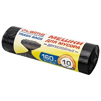 Мешки для мусора 160 л, черные, в рулоне 10 шт., ПВД, 30 мкм, 1200х900 мм, LAIMA ULTRA, 607694 в Балашихе