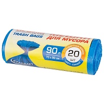 Мешки для мусора 90 л, синие, в рулоне 20 шт., ПНД, 14 мкм, 900х700 мм, LAIMA ULTRA, 607693 в Балашихе