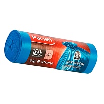 Мешки для мусора 160 л, синие, в рулоне 10 шт., ПВД, 21 мкм, 1200х870 мм, PACLAN Big&Strong, 604075 в Балашихе