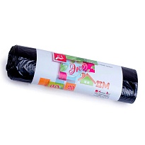 Мешки для мусора 60 л, черные, в рулоне 20 шт., ПНД, 7 мкм, 700х600 мм, Концепция Быта ЭкоДом, 601349 в Балашихе