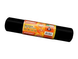 Мешки для мусора 180 л, ароматизированные, черные, в рулоне 10 шт., ПВД, 80 мкм, 1100х930 мм, EXPORT, exp18010142 в Балашихе