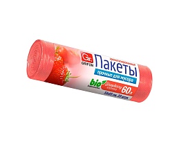 Мешки для мусора 60 л, ароматизированные, Клубника, красные, в рулоне 20 шт., ПНД, 9 мкм, 650х550 мм, GRIFON Aroma, 101-023 K в Балашихе