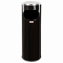 Урна с пепельницей 18 литров, нержавеющая сталь, черная, LAIMA PROFESSIONAL в Балашихе