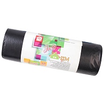 Мешки для мусора 220 л, черные, в рулоне 10 шт., ПВД, 29 мкм, 1100х830 мм, Концепция Быта ЭкоДом, 604924 в Балашихе