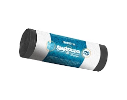 Мешки для мусора 120 л, черные, в рулоне 10 шт., ПНД, 14 мкм, 1100х700 мм, SIBIRSKAYA, 101-008 S в Балашихе