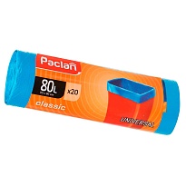 Мешки для мусора 80 л, синие, в рулоне 20 шт., ПНД, 12 мкм, 900х700 мм, PACLAN Classic, 606335 в Балашихе
