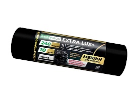 Мешки для мусора 240 л, черные, в рулоне 10 шт., ПВД 60 мкм, 1300х930 мм, EXTRA LUX+, 24010115 в Балашихе